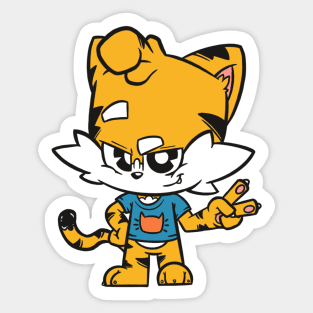 Little Tiger Dude - Peace Sticker